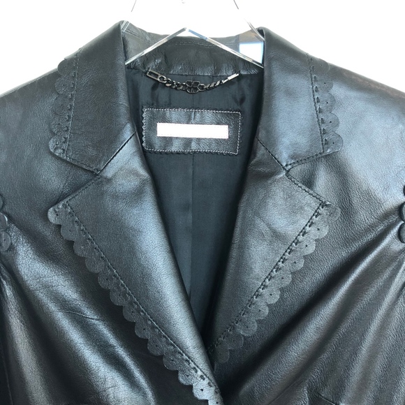 Basler Black Scalloped Edge Lamb Leather Jacket - Picture 6 of 8